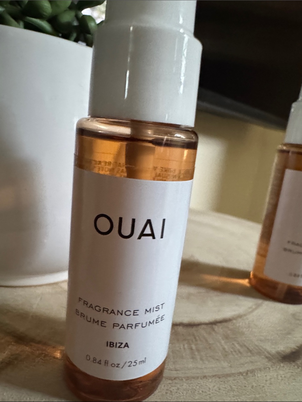 OUAI Ibiza Fragrance Mist — Peach & White Bottle